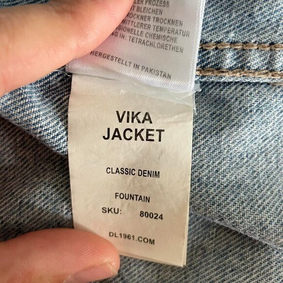 Dl 1961 Vika Jean Jacket In Fountain Classic Denim | Women’s Size Medium - Picture 5 of 6